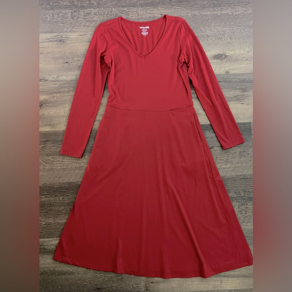 Wool& Talia Fit & Flare Dress in Pomegranate